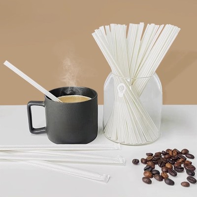Biodegradable PLA Coffee Stirring Straws（Minimum order: 50 packs，Custom packaging available）