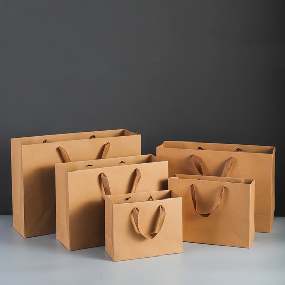 Kraft paper bag, horizontal style（Minimum order: 1000pieces，Custom packaging available）
